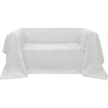 vidaXL 130891 Micro-suede Couch Slipcover Cream 270 x 350 cm (130891)