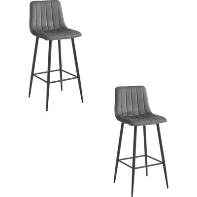 Leobert POZZA tmavě šedý samet / černé nohy 2 ks