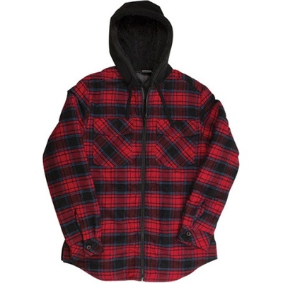 Burnside pánská flanelová bunda BU8620 Red Navy