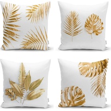 Minimalist Cushion Covers Gold Leaves Modern 4ks 45 x 45 cm