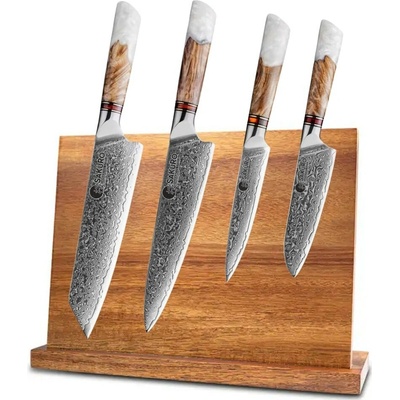 SaKuRo White Resin Kuchyňský set 4 nožů z damaškové oceli