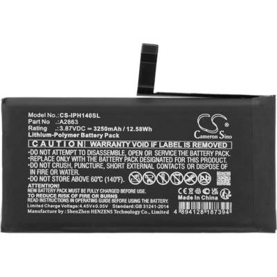 Cameron Sino iPhone 14 CAMERON SINO Li-Polymer батерия 3.87V/3250mAh, съвместима с Apple A2863, ЧЕРНА CS-IPH140SL (CS-IPH140SL)