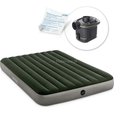 INTEX QUEEN DURA-BEAM DOWNY AIRBED WITH FOOT BIP 152x203cm 64763