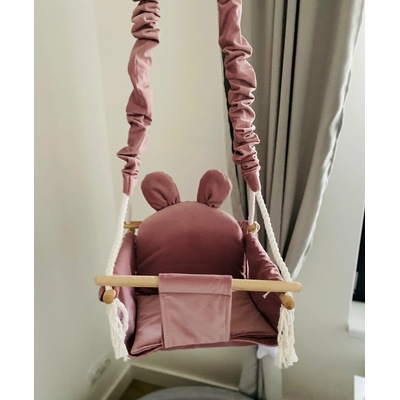 Elisdesign houpačka s opěrátkem Medvídek světle růžová