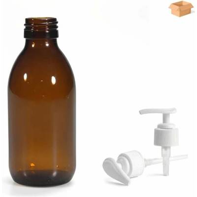 Luna Skleněná lékovka s bílou pumpičkou 150 ml 88 ks