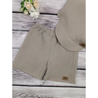 Textil EBi Kraťasy mušelín Šedobéžové