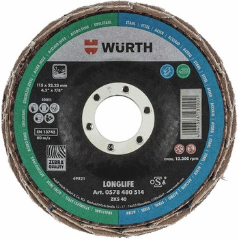 Würth Lamelový brusný kotouč 125 mm G40 057848052406