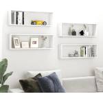 vidaXL Стенни кубични рафтове 4 бр, бели, 80x15x26, 5см инженерно дърво (807107)