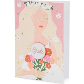 Party Deco Картичка с Брошка "Bride" 10, 5х15 см