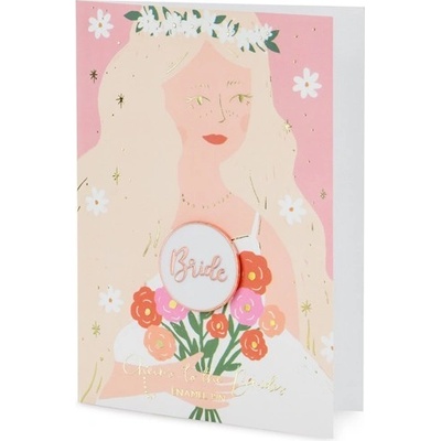 Party Deco Картичка с Брошка "Bride" 10, 5х15 см