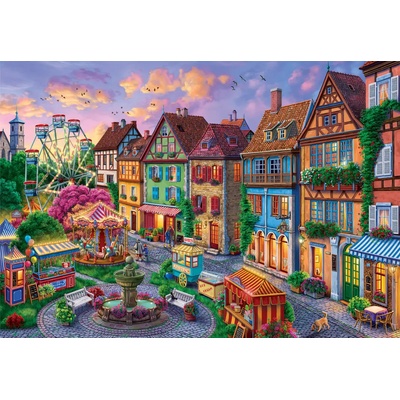 Bluebird Puzzle - Puzzle Amusement Park in the City - 1 000 piese