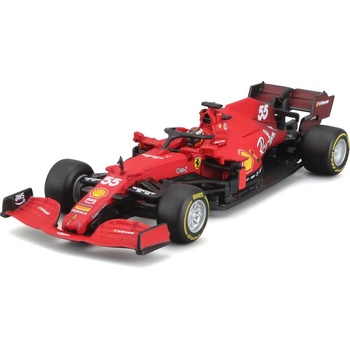 Bburago Ferrari Racing F1 SF21 55 Carlos Sainz with helmet hard case BB36828nr55 1:43