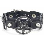 Leather & steel fashion гривна Triple Baphomet Cult- LSF1 71