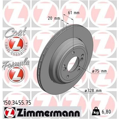 Brzdový kotúč ZIMMERMANN 150.3455.75 (150345575)