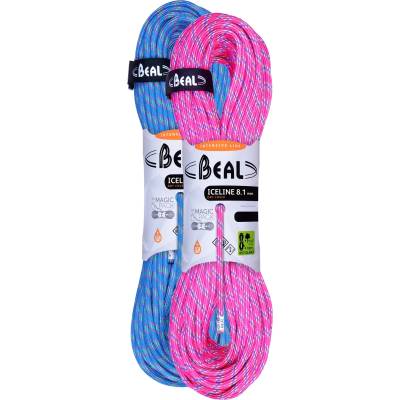 Beal Полувъже Beal Ice Line 8, 1 mm Half rope - Fuchsia / Blue - размер 2 x 60 m (309-0050-0312)