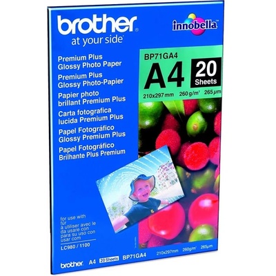 Brother Хартия Brother BP71GA4 Premium Plus Glossy Photo Paper 20 Sheets (BP71GA4)