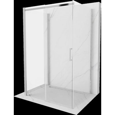 Mexen Omega, 3-stenný sprchovací kút s posuvnými dverami 130 (dvere) x 90 (stena) cm, 8mm číre sklo, chrómový profil, 825-130-090-01-00-3S