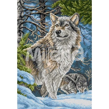 Milena Style Вълци в гората - гоблен със схема конци Ariadna 1: 1