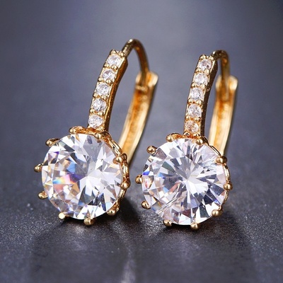 Sisi Jewelry náušnice Swarovski Elements Bernadette Gold E4001-ET-405I Bílá/čirá