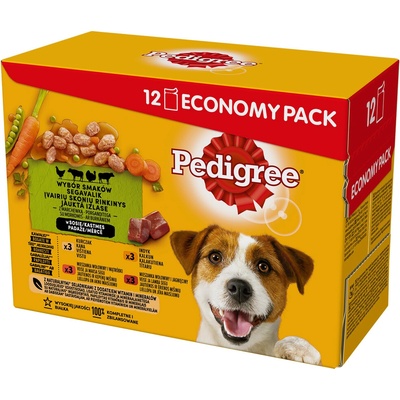 Pedigree Adult hovězí/kuřecí/králičí/krůtí 12 x 100 g