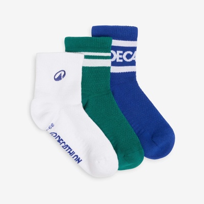 DECATHLON Ankle 3 páry modré zelené biele
