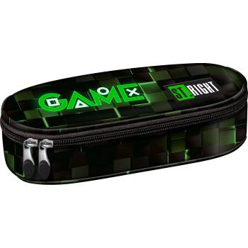 ST.RIGHT Овален ученически несесер St. Right Green Game - С 1 цип (PC01)