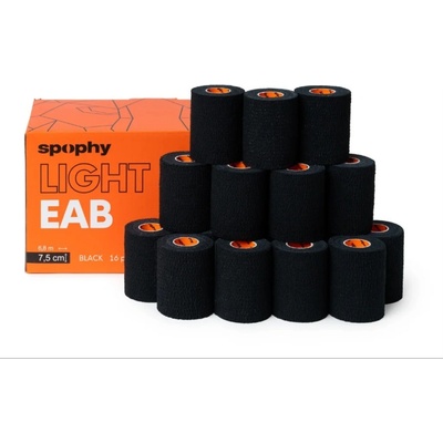 Spophy Light EAB Tape elastická adhezivní bandáž černá 7,5 cm x 6,8 m 16 ks