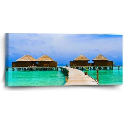 Sablio Obraz Bungalovy na moři - 110x50 cm