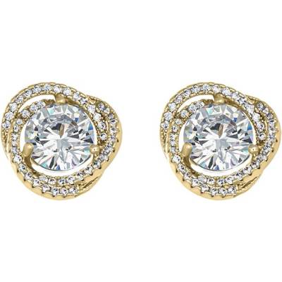 CrysTalp Elegantní pozlacené náušnice s krystaly Ray 42334.G