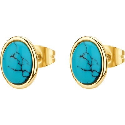 Brosway Oválné ocelové náušnice s tyrkysem Essential BNL147