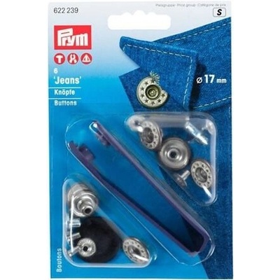 Knoflíky kovové JEANS - 17 mm - PRYM varianta nikl – Zboží Dáma