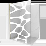 Mexen Kioto L душ стена Walk-in 100 x 200 см, бяла вълна, златен - 800-100-103-50-97 (800-100-103-50-97)