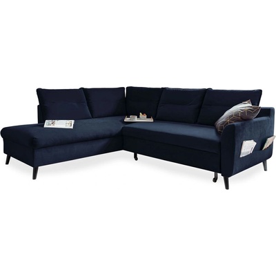 Тъмносиньо кадифено ъглово канапе L, ляв ъгъл Stylish Stan - Miuform (Stylish Stan HAEECL-2QR OTT22)