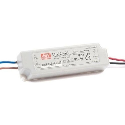 MEAN WELL, 20W napájecí zdroj Meanwell, LPV-20-24, 24V, IP67