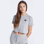SikSilk Юношеска тениска SikSilk Cropped T-Shirt Juniors - Grey Marl