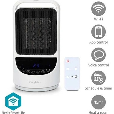 Smart teplovzdušný ventilátor NEDIS HTFA22WTW keramický WiFi Tuya