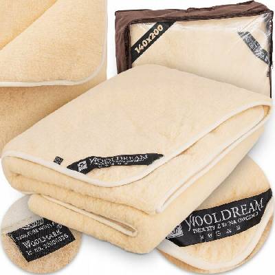Wooldream Přikrývka celoroční vlněná přírodní ecru 140x200