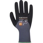  Защитни ръкавици, найлон, нитрилна пяна, размер L "DermiFlex Ultra Plus", сиво-черни A353G8RL (A353G8RL)
