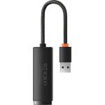 Baseus Мрежови адаптер Baseus WKQX000001 USB-A към RJ45 Ethernet 100Mbps черен (WKQX000001_VZ)