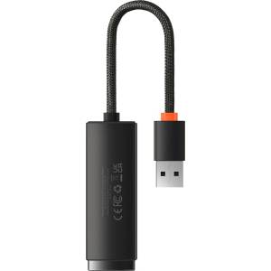 Baseus Мрежови адаптер Baseus WKQX000001 USB-A към RJ45 Ethernet 100Mbps черен (WKQX000001_VZ)