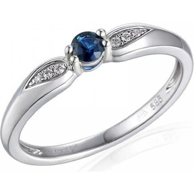 Gems zásnubní prsten Hanni bílé zlato s brilianty a safírem 585 38 1 4124.1B00.0.53.HSI.602