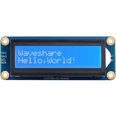 Waveshare LCD1602 displej, 16×2, I2C, bílá na modré – Zboží Živě