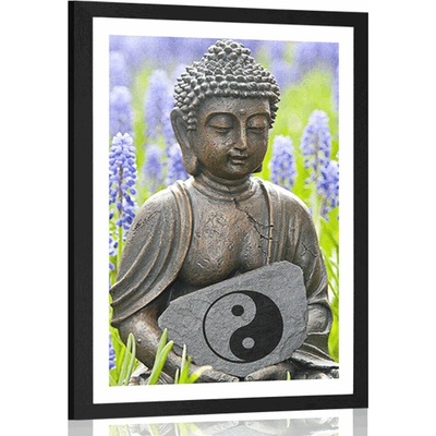 Plakát s paspartou jin a jang Buddha - 60x90 no frame