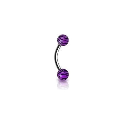 Šperky4U piercing do obočí zebrovaný OB01120-A