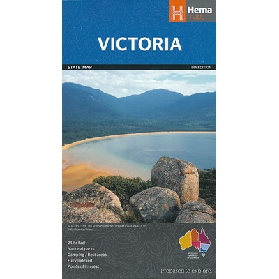 mapa Victoria state 1:850 t. + centrum Melbourne HEMA