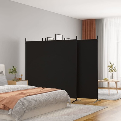 vidaXL 4dílný paraván černý 698 x 180 cm textil
