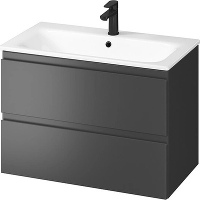 Cersanit Moduo SET, závesná skrinka 80x45x57 cm + umývadlo 80cm, antracitová matná, S801-473-DSM