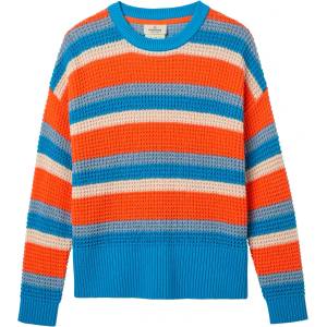 Passenger Дамски пуловер Passenger Women's Reflection Stripey Jumper - Ember Orange Multi Stripe - размер XS (105-6088-0211)