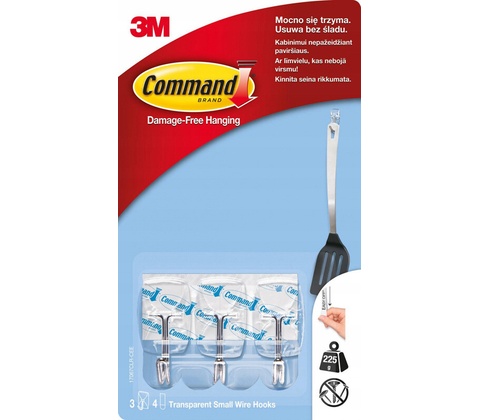 Háčky 3M Command, průhledné, 3 ks