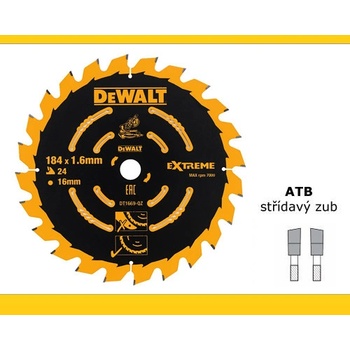 DeWALT DT1669 Pilový kotouč 184x16mm 24z ABT +7°